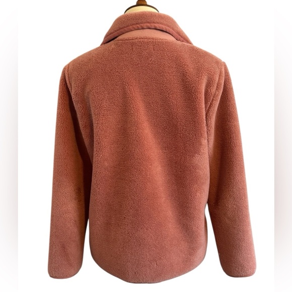 Madewell Dusty Pink Sherpa Pullover Quarter Zip Pullover Zip Pockets Size Small - Picture 3 of 15